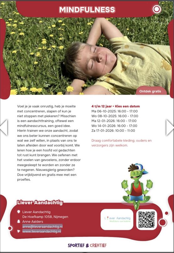 Proefles mindfulness aandachttraining